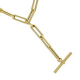 9ct Yellow Gold 18' Paperclip Link Chain with T-Bar Statement Necklace