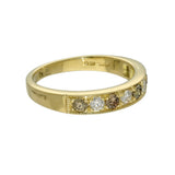 18ct Yellow Gold Cinnamon & White Diamond Milgrain Edge 4mm Half Eternity Ring
