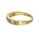 18ct Yellow Gold Cinnamon & White Diamond Milgrain Edge 4mm Half Eternity Ring