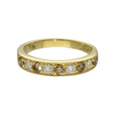 18ct Yellow Gold Cinnamon & White Diamond Milgrain Edge 4mm Half Eternity Ring