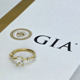 18ct Yellow Gold 1.20ct G SI2 Certificated Oval Cut Diamond Solitaire Spacer Ring