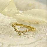 18ct Yellow Gold Diamond Wishbone Tiara Ring