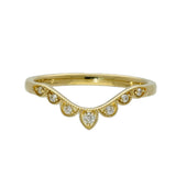18ct Yellow Gold Diamond Wishbone Tiara Ring