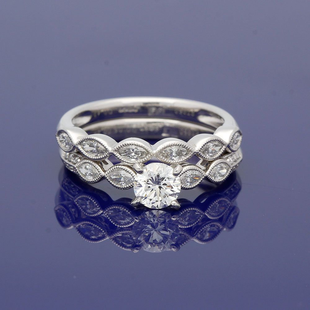 Platinum & Marquise Diamond Half Eternity Ring