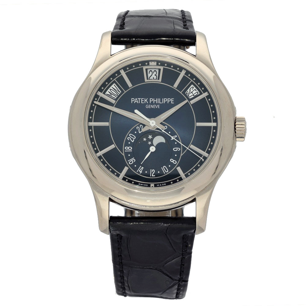 Pre-owned Patek Phillipe Annual Calendar Moon Phase 5205g-013 Complications Watch