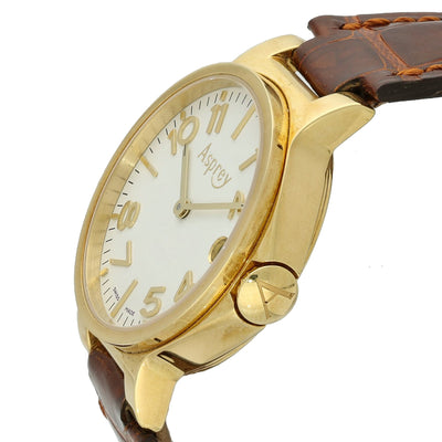 Pre-owned Asprey No. 8 18ct Yellow Gold Ladies Quartz 32mm Date Watch