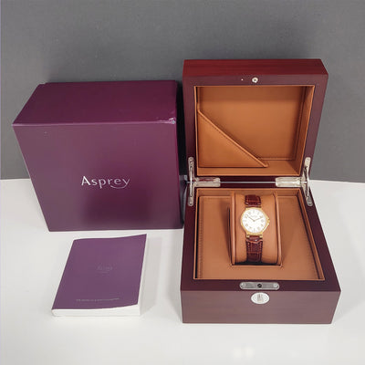 Pre-owned Asprey No. 8 18ct Yellow Gold Ladies Quartz 32mm Date Watch