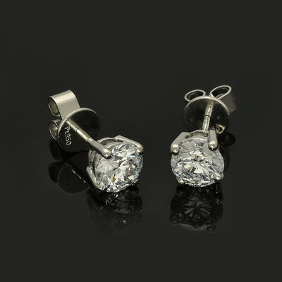 Platinum Certificated 2ct Laboratory-Grown Diamond Stud Earrings