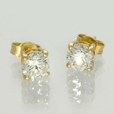 18ct Yellow Gold Certificated 2ct Laboratory-Grown Diamond Stud Earrings