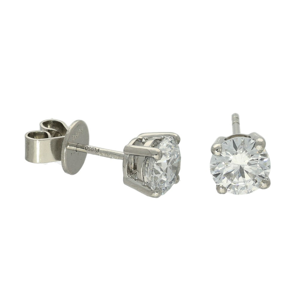 Platinum Certificated 2ct Laboratory-Grown Diamond Stud Earrings