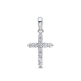 18ct White Gold Small 0.25ct Diamond Cross Pendant