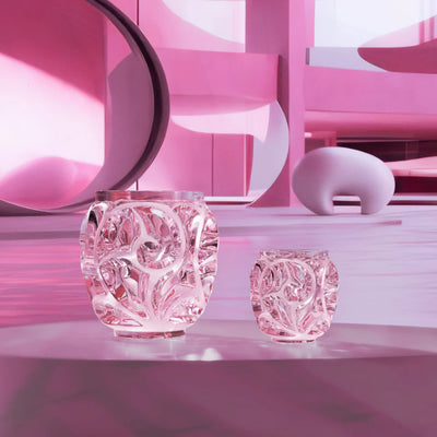 Lalique Rose Nebula Tourbillons Small Vase - Pink Luster Crystal 10801400