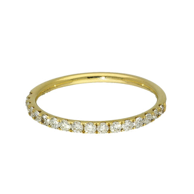 18ct Yellow Gold Slim 1.7mm Diamond Half Eternity Ring