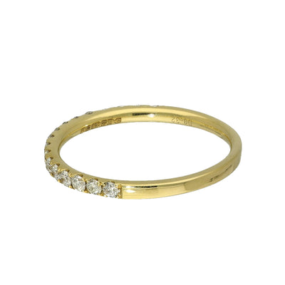 18ct Yellow Gold Slim 1.7mm Diamond Half Eternity Ring