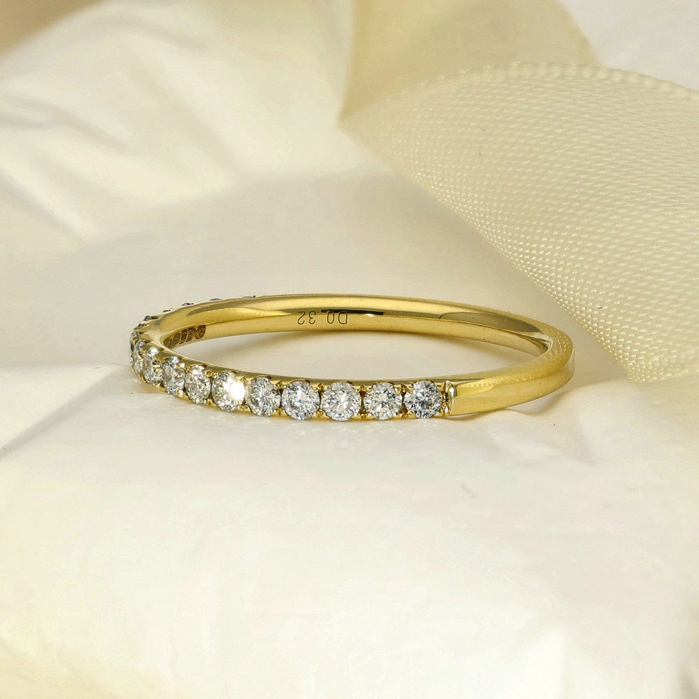 18ct Yellow Gold Slim 1.7mm Diamond Half Eternity Ring