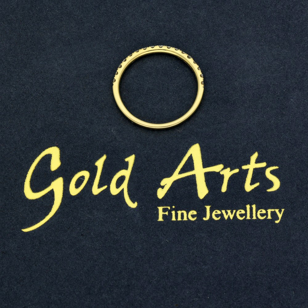18ct Yellow Gold Slim 1.7mm Diamond Half Eternity Ring