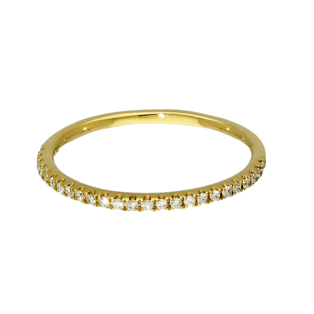 18ct Yellow Gold Slim 1.3mm Diamond Half Eternity Ring