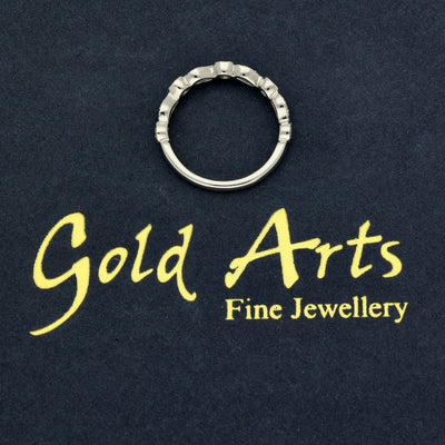 Platinum Milgrain Edge Wave & Dot Diamond Half Eternity Ring