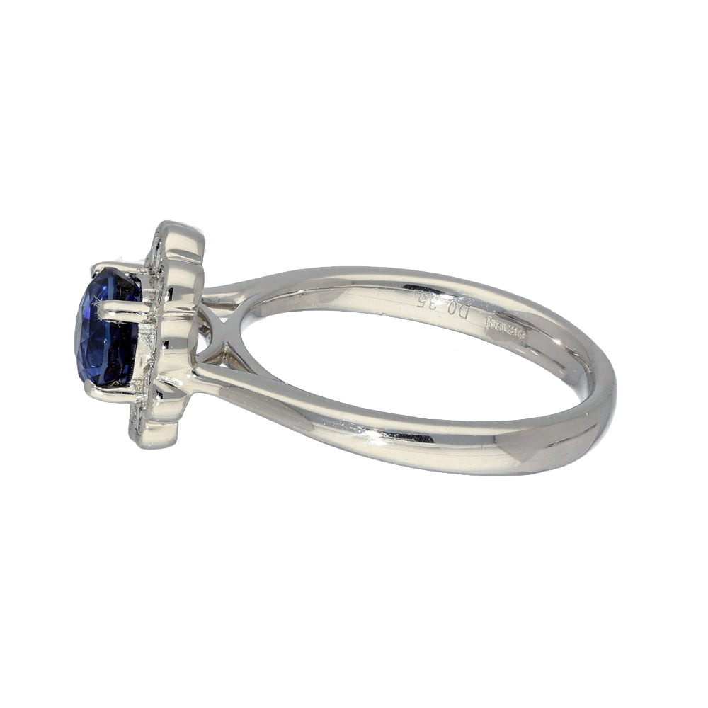 Platinum Sapphire & Diamond Daisy Cluster Ring