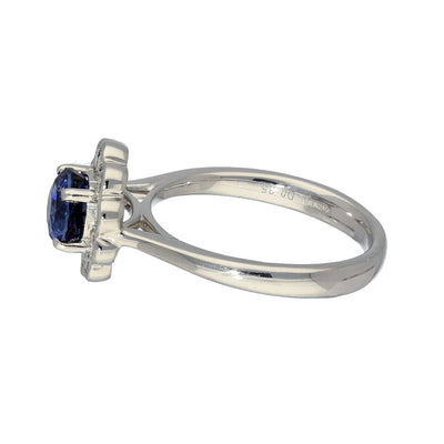 Platinum Sapphire & Diamond Daisy Cluster Ring