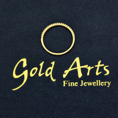 18ct Yellow Gold Slim 1.3mm Diamond Half Eternity Ring