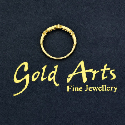 18ct Yellow Gold Milgrain Mix Cut Diamond Half Eternity Ring