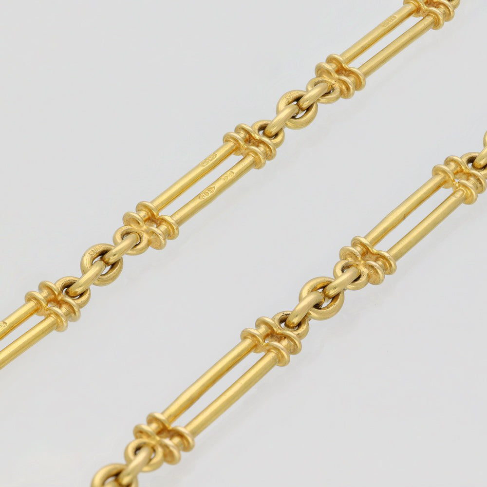 Vintage Solid 18ct Yellow Gold 16" Albert Chain with T-Bar c.1918