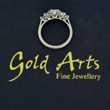 Platinum 5-Stone Ring with Cushion Cut and Princess Cut Diamonds