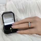Platinum 5-Stone Ring with Cushion Cut and Princess Cut Diamonds