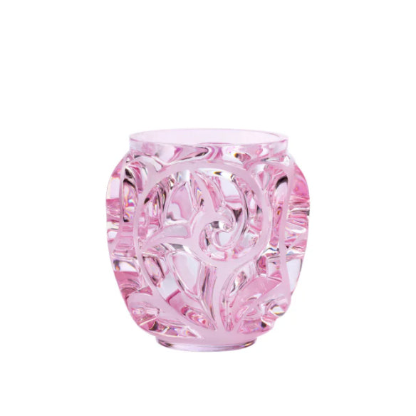 Lalique Rose Nebula Tourbillons Small Vase - Pink Luster Crystal 10801400