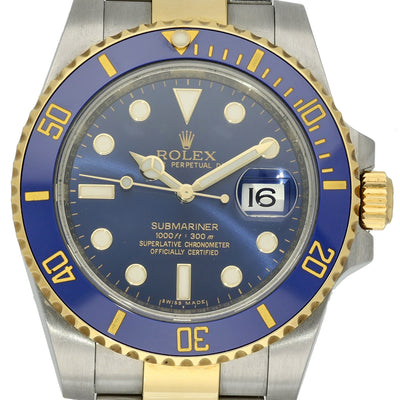 Pre-owned Rolex Submariner "Bluesy" 116613LB 2016 Watch