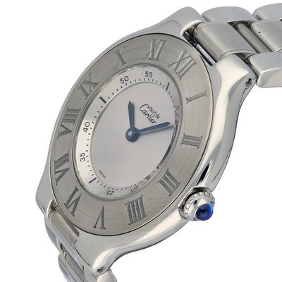 Pre-owned Cartier Must De 21 Quartz Stainless Steel 31mm Watch 1330
