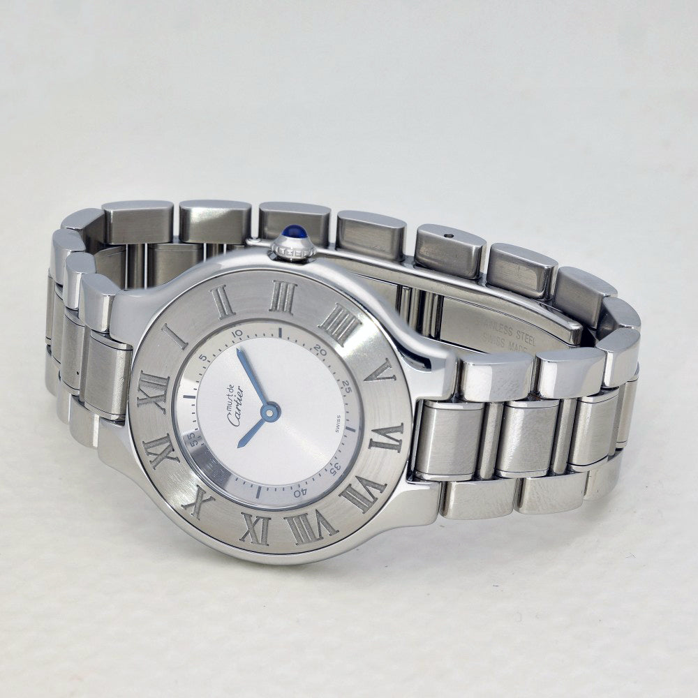 Pre-owned Cartier Must De 21 Quartz Stainless Steel 31mm Watch 1330