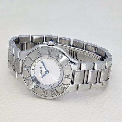 Pre-owned Cartier Must De 21 Quartz Stainless Steel 31mm Watch 1330