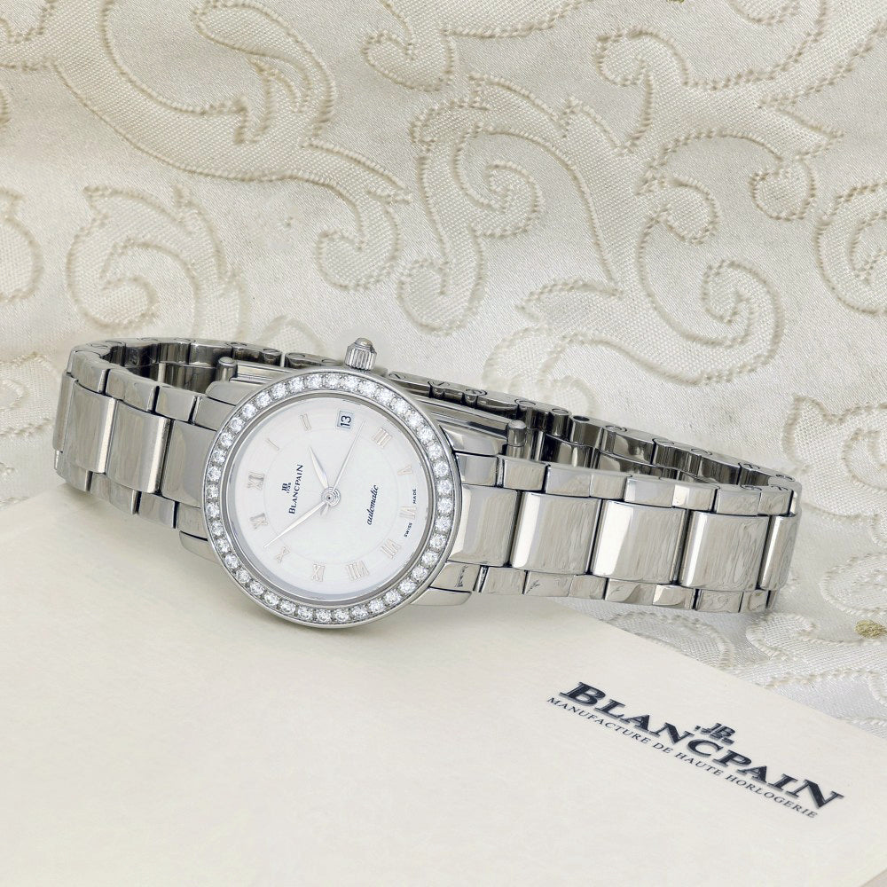 Pre-owned Blancpain Villeret Diamond Bezel Automatic Ladies Watch