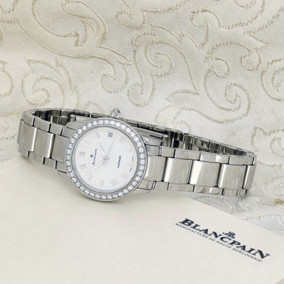 Pre-owned Blancpain Villeret Diamond Bezel Automatic Ladies Watch