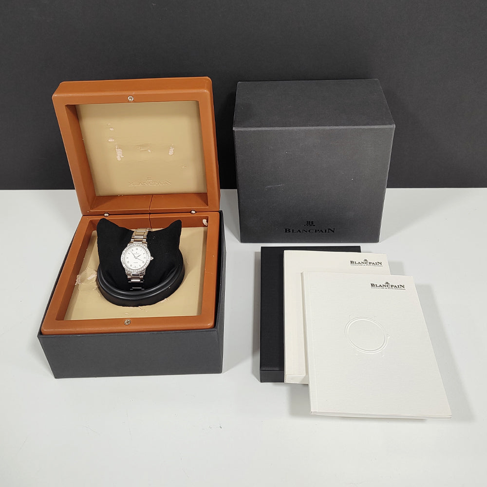 Pre-owned Blancpain Villeret Diamond Bezel Automatic Ladies Watch