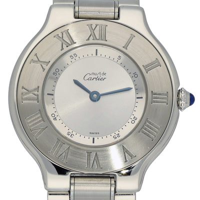 Pre-owned Cartier Must De 21 Quartz Stainless Steel 31mm Watch 1330