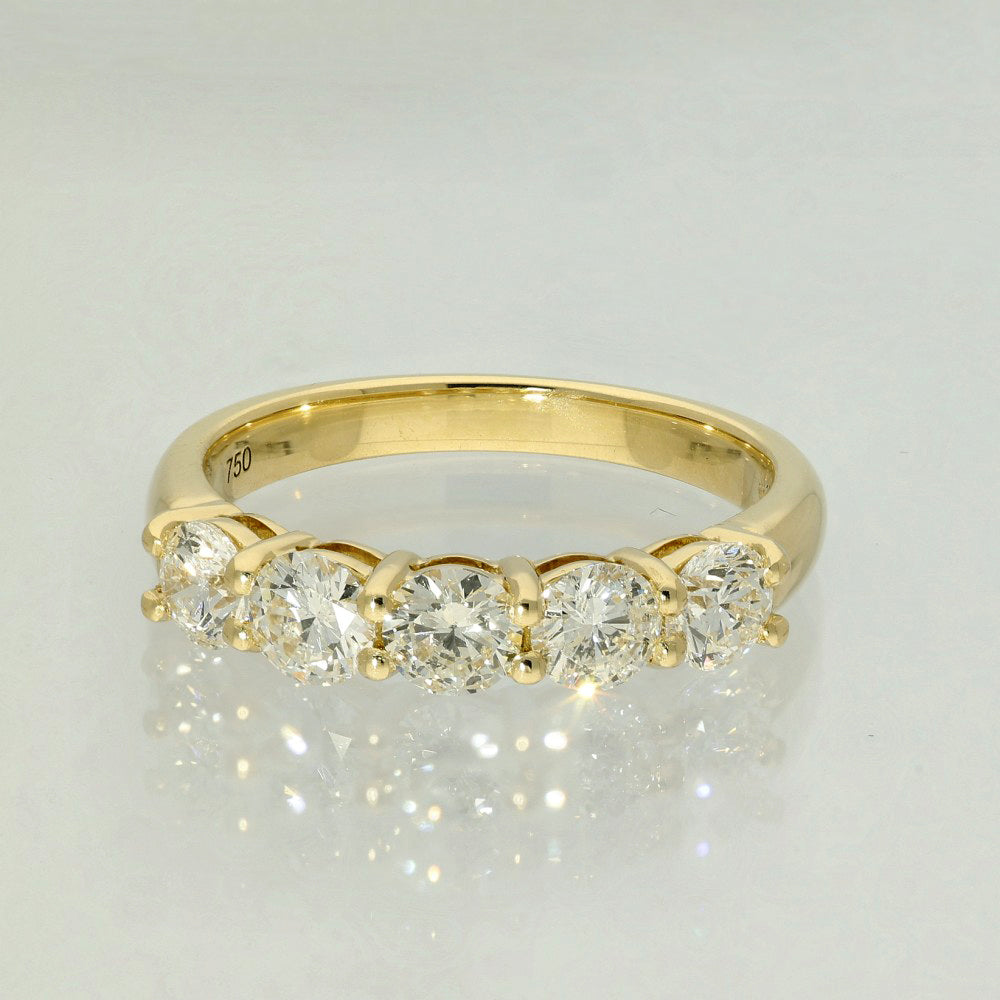 18ct Yellow Gold Diamond 5-Stone Eternity Ring