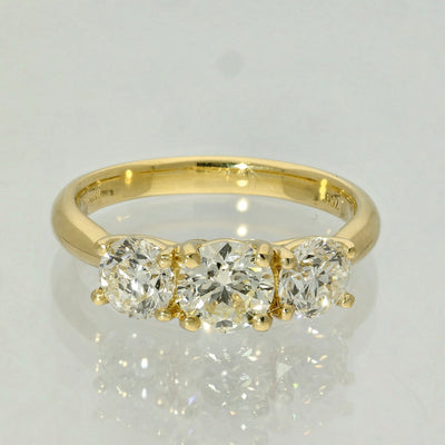 18ct Yellow Gold Round Diamond Trilogy Ring 1.70ct