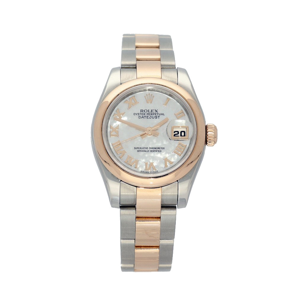 Ladies Rolex Datejust 26mm Rose Gold & Stainless Steel Bracelet Watch 179161