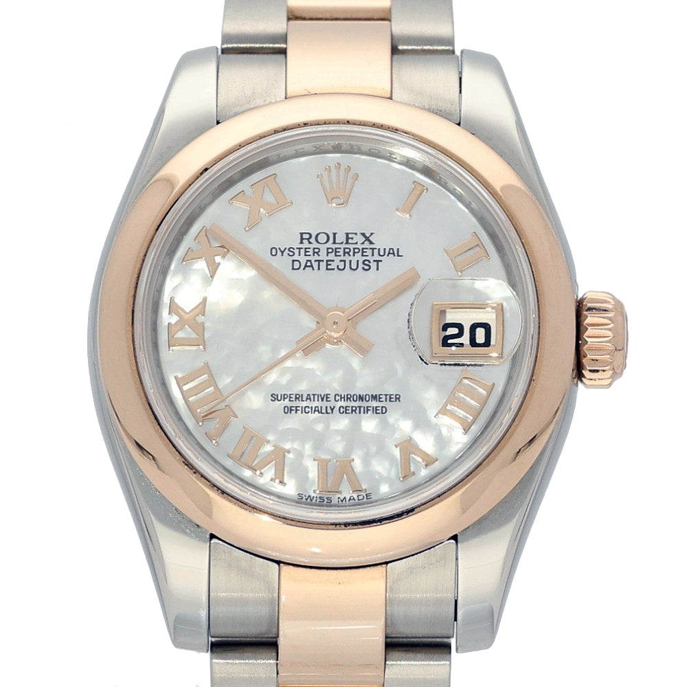 Ladies Rolex Datejust 26mm Rose Gold & Stainless Steel Bracelet Watch 179161