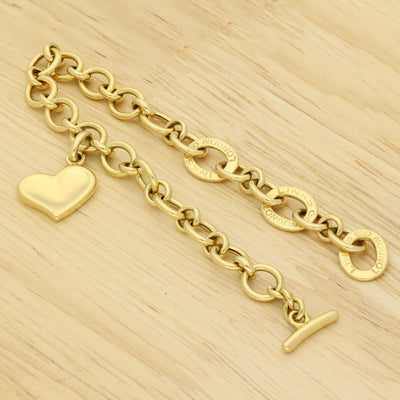 Pre-loved Links of London 18ct Yellow Gold Heart Charm Bracelet