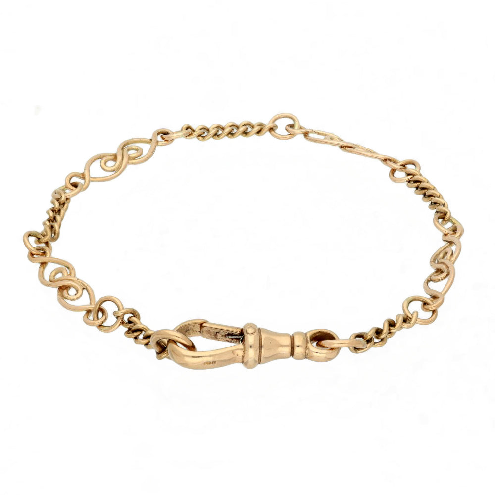 Pre-owned 9ct Rose Gold Fancy Link Bracelet