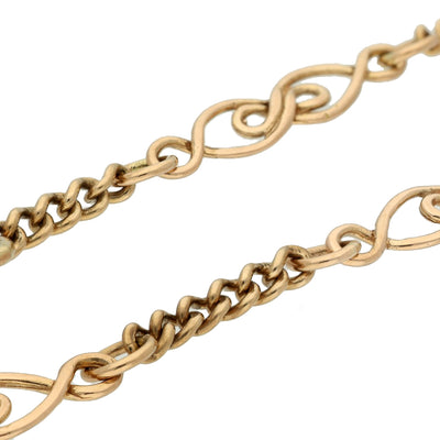 Pre-owned 9ct Rose Gold Fancy Link Bracelet