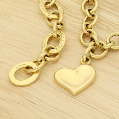 Pre-loved Links of London 18ct Yellow Gold Heart Charm Bracelet