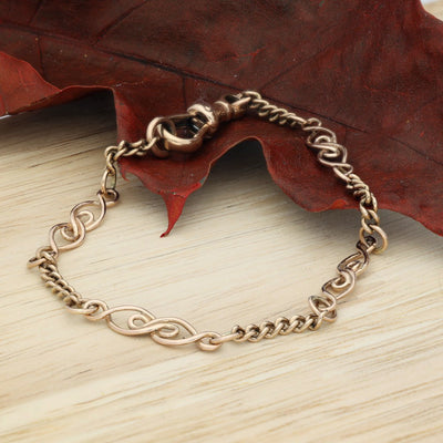 Pre-owned 9ct Rose Gold Fancy Link Bracelet