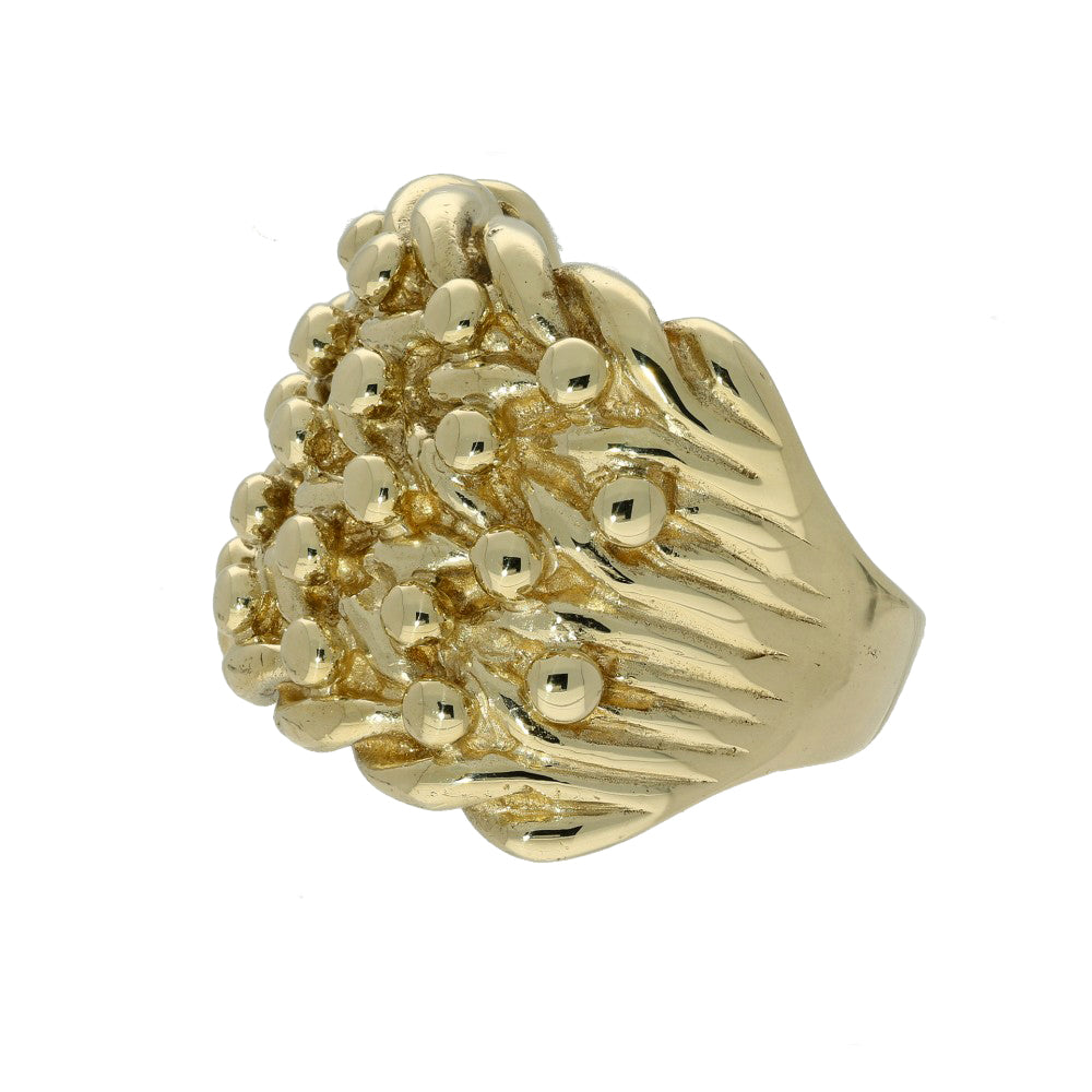 Pre-owned Large 9ct Yellow Gold 5 Row Keeper Shot Knot Ring 15g