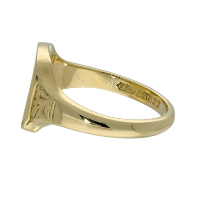 Vintage 9ct Yellow Gold 1960's Square Plain Signet Ring