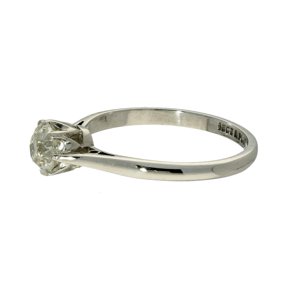Vintage 18ct and Platinum 0.89ct Old Cut Diamond Solitaire Engagement Ring